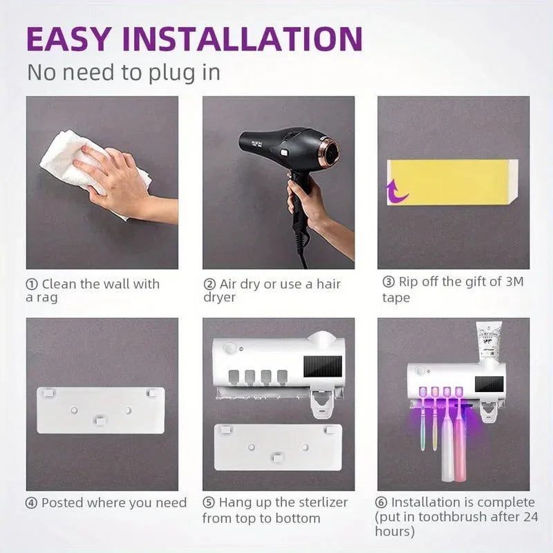 Smart Wall-Mounted Toothbrush Organizer